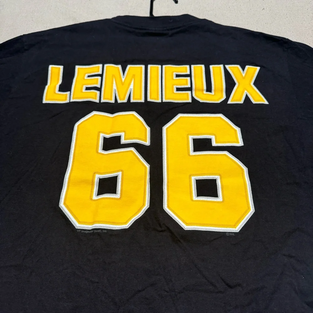 Vintage Pittsburgh Penguins Lemieux 66 NHL Hockey Lee Sport Large T-Shirt EUC - Picture 2 of 9